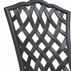 2x Krzesło Ogrodowe Aluminiowe Czarne Na Taras Balkon Ogród