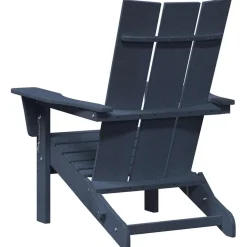 2x Krzesło Ogrodowe Granatowe Plastikowe Na Taras Balkon Ogród
