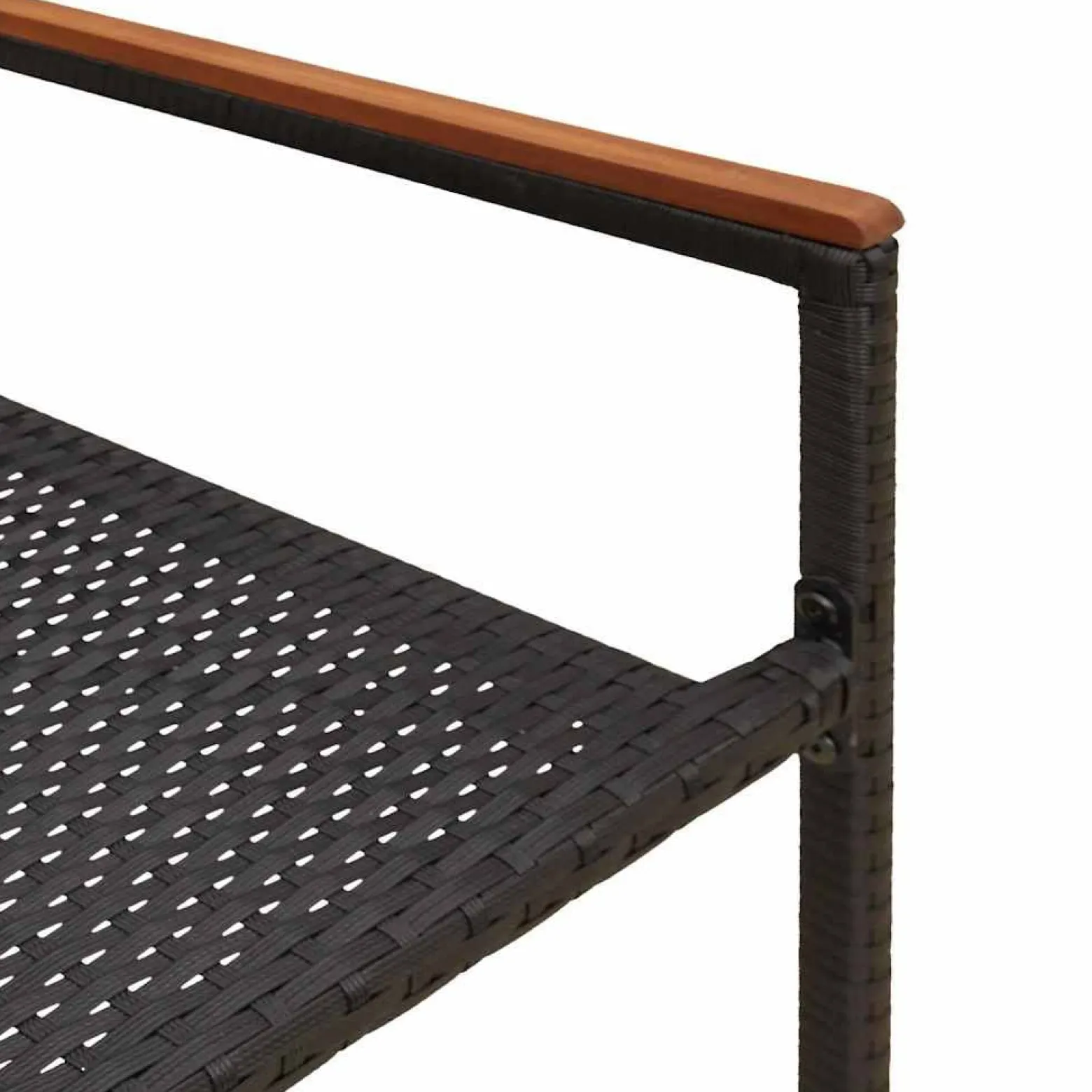 2x Krzesło Ogrodowe z Poduszkami Rattan Czarne Na Taras Balkon Ogród