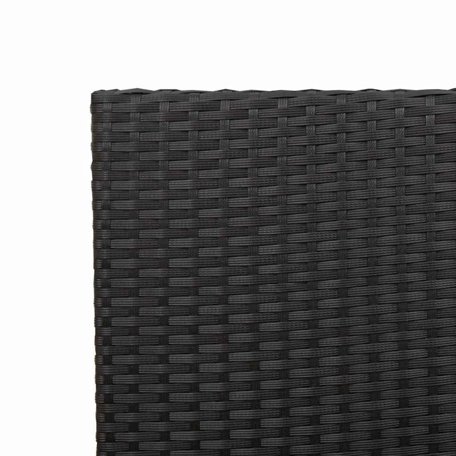 2x Krzesło Ogrodowe z Poduszkami Rattan Czarne Na Taras Balkon Ogród