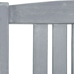 4x Krzesło Ogrodowe z Poduszką Szare Drewniane Na Taras Balkon Ogród