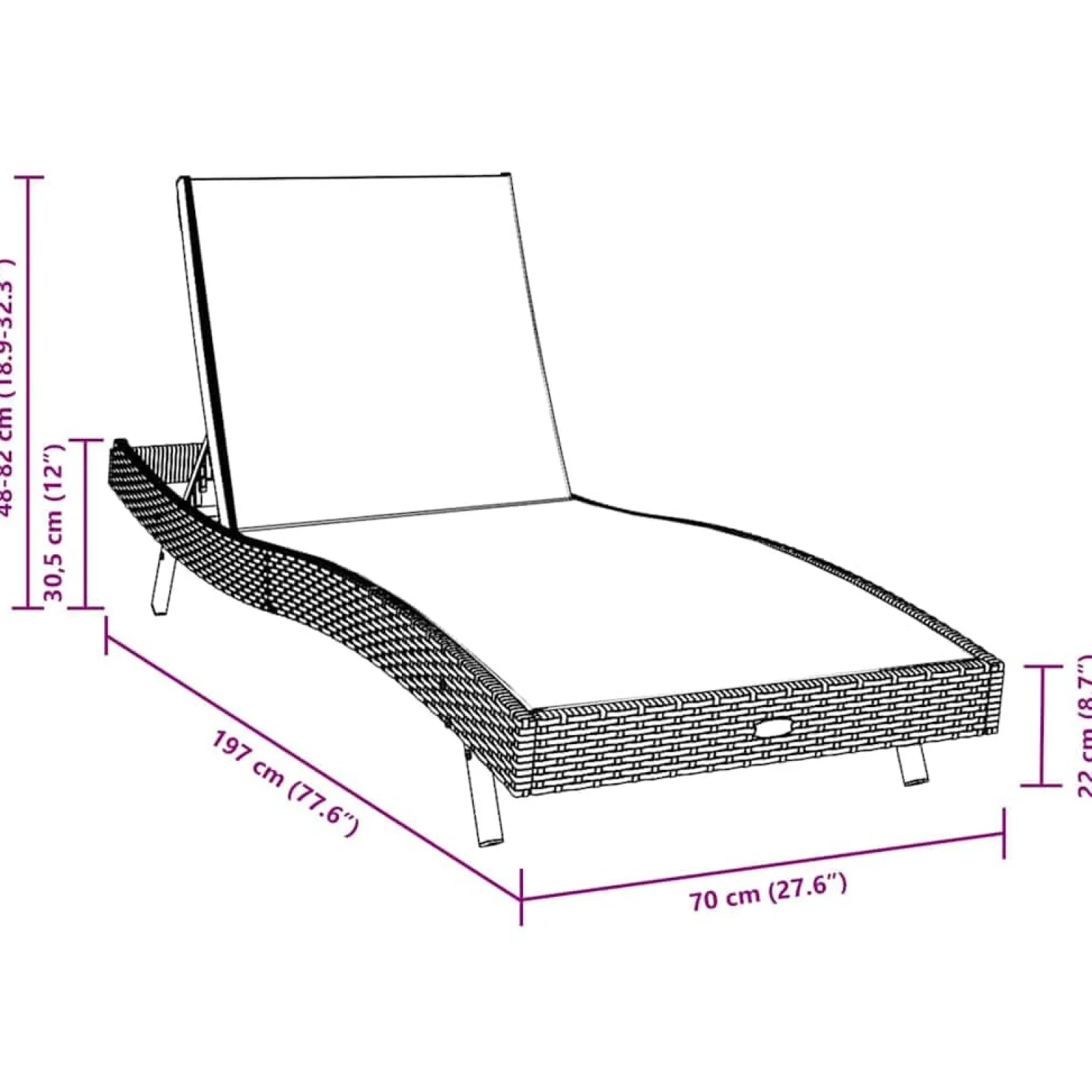 2x Leżak Ogrodowy Ze Stolikiem Polirattan Leżanka Na Taras Balkon Ogród