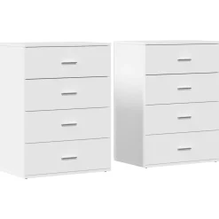 2x Szafka Biała z Drzwiami 60x39x80 cm do Salonu Pokoju Sypialni
