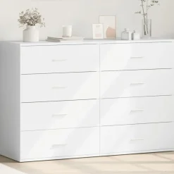 2x Szafka Biała z Drzwiami 60x39x80 cm do Salonu Pokoju Sypialni