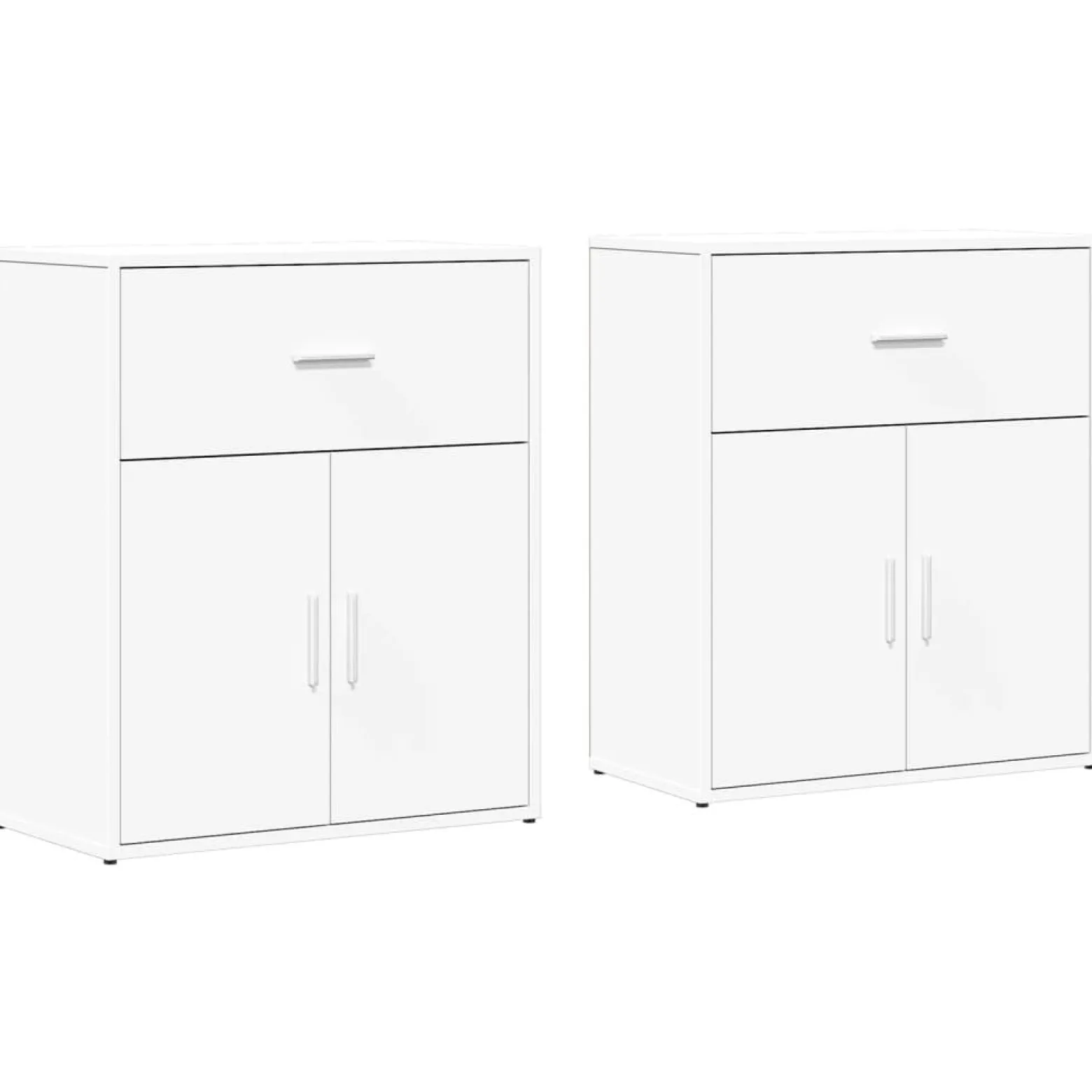 2x Szafka Biała z Drzwiami 60x31x70 cm do Salonu Pokoju Sypialni