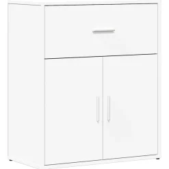 2x Szafka Biała z Drzwiami 60x31x70 cm do Salonu Pokoju Sypialni