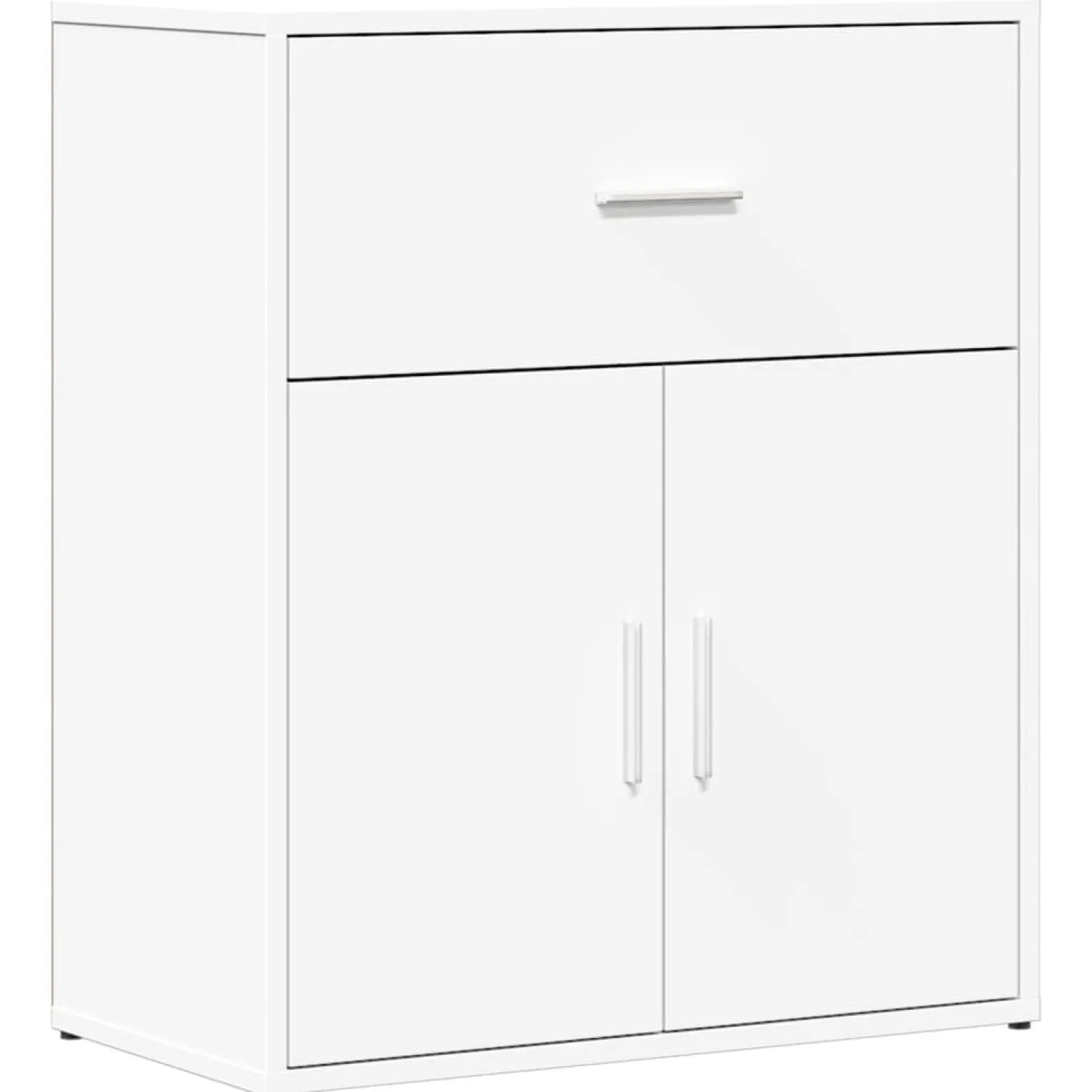 2x Szafka Biała z Drzwiami 60x31x70 cm do Salonu Pokoju Sypialni