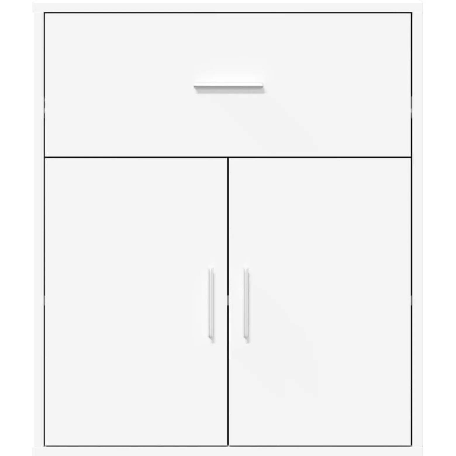 2x Szafka Biała z Drzwiami 60x31x70 cm do Salonu Pokoju Sypialni
