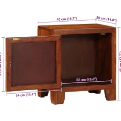 2x Szafka Nocna Drewniana Komoda Stolik Nocny Do Sypialni 40x30x45 cm