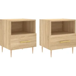 2x Szafka Nocna Komoda Brąz Stolik Półka Nocna Do Sypialni 40x35x47.5 cm