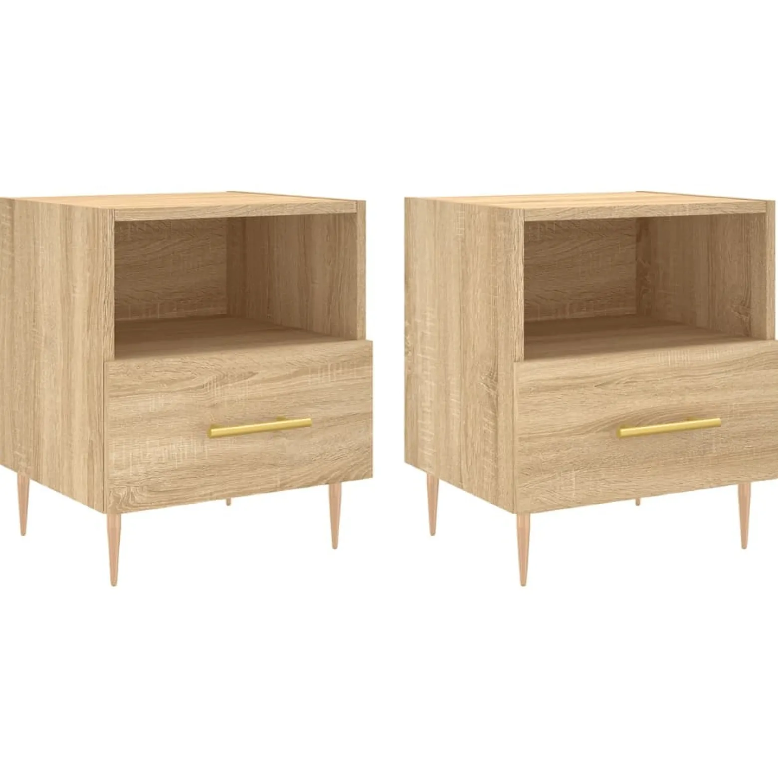 2x Szafka Nocna Komoda Brąz Stolik Półka Nocna Do Sypialni 40x35x47.5 cm