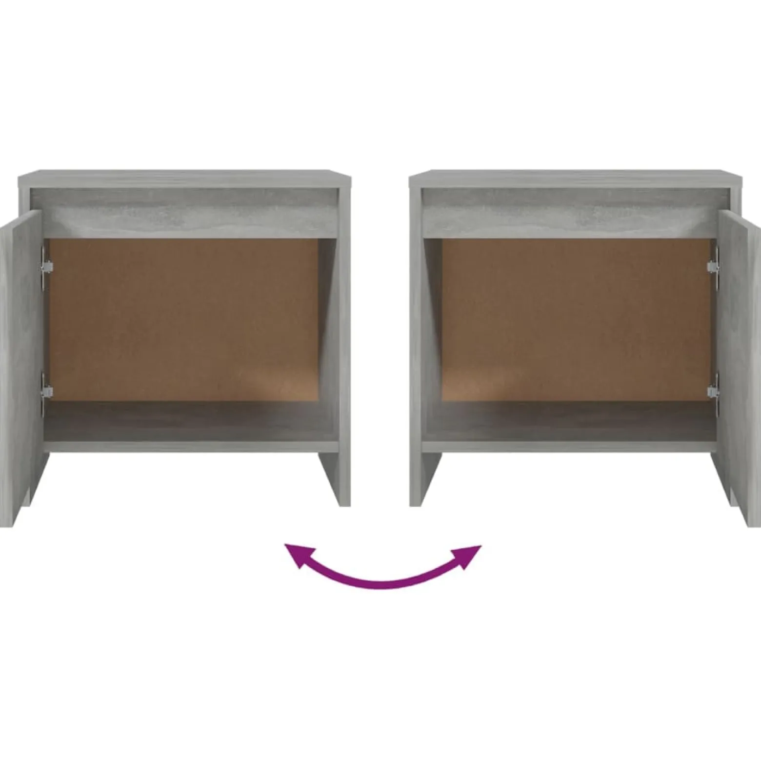 2x Szafka Nocna Komoda Stolik Półka Nocna Do Sypialni 45x34x44.5 cm