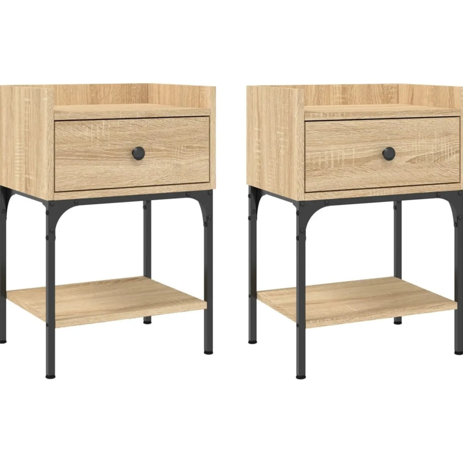 2x Szafka Nocna Komoda Stolik Półka Nocna Do Sypialni 40.5x31x60 cm
