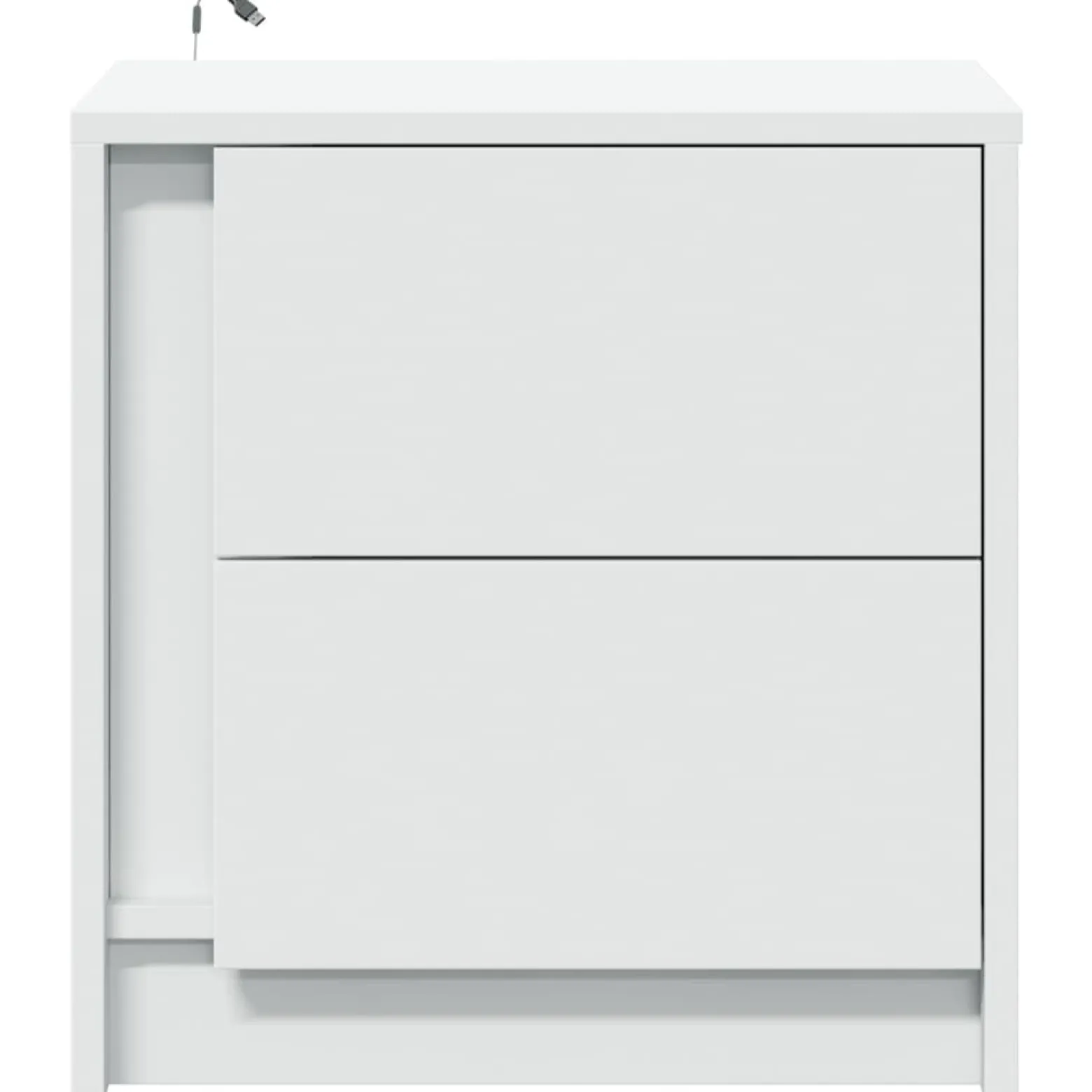 2x Szafka Nocna Stolik Biała z Szufladą z LED Do Sypialni 43x34x45 cm