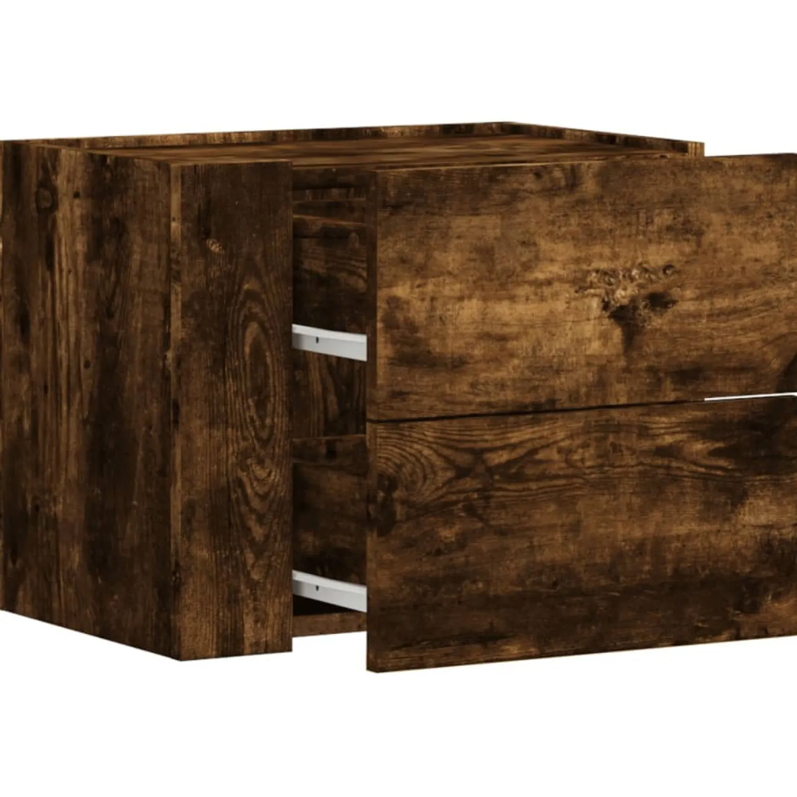 2x Szafka Nocna Stolik Brązowa z Szufladą Wisząca Do Sypialni 45x30x35 cm