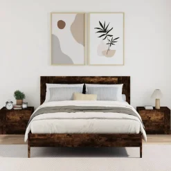 2x Szafka Nocna Stolik Brązowa z Szufladą Wisząca Do Sypialni 45x30x35 cm