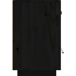 2x Szafka Nocna Stolik Czarna z Szufladą z Drzwiami Do Sypialni 40x34x55 cm