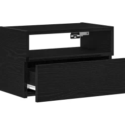 2x Szafka Nocna Stolik Czarna z Szufladą Wisząca Do Sypialni 45x26x28,5 cm