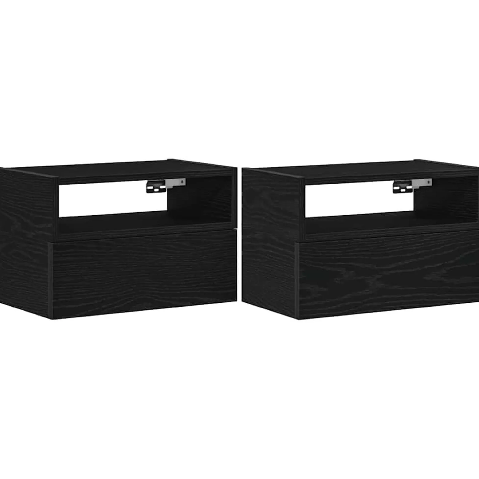 2x Szafka Nocna Stolik Czarna z Szufladą Wisząca Do Sypialni 45x26x28,5 cm