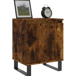 2x Szafka Nocna Stolik Komoda Brązowa z Drzwiami Do Sypialni 40x30x50 cm