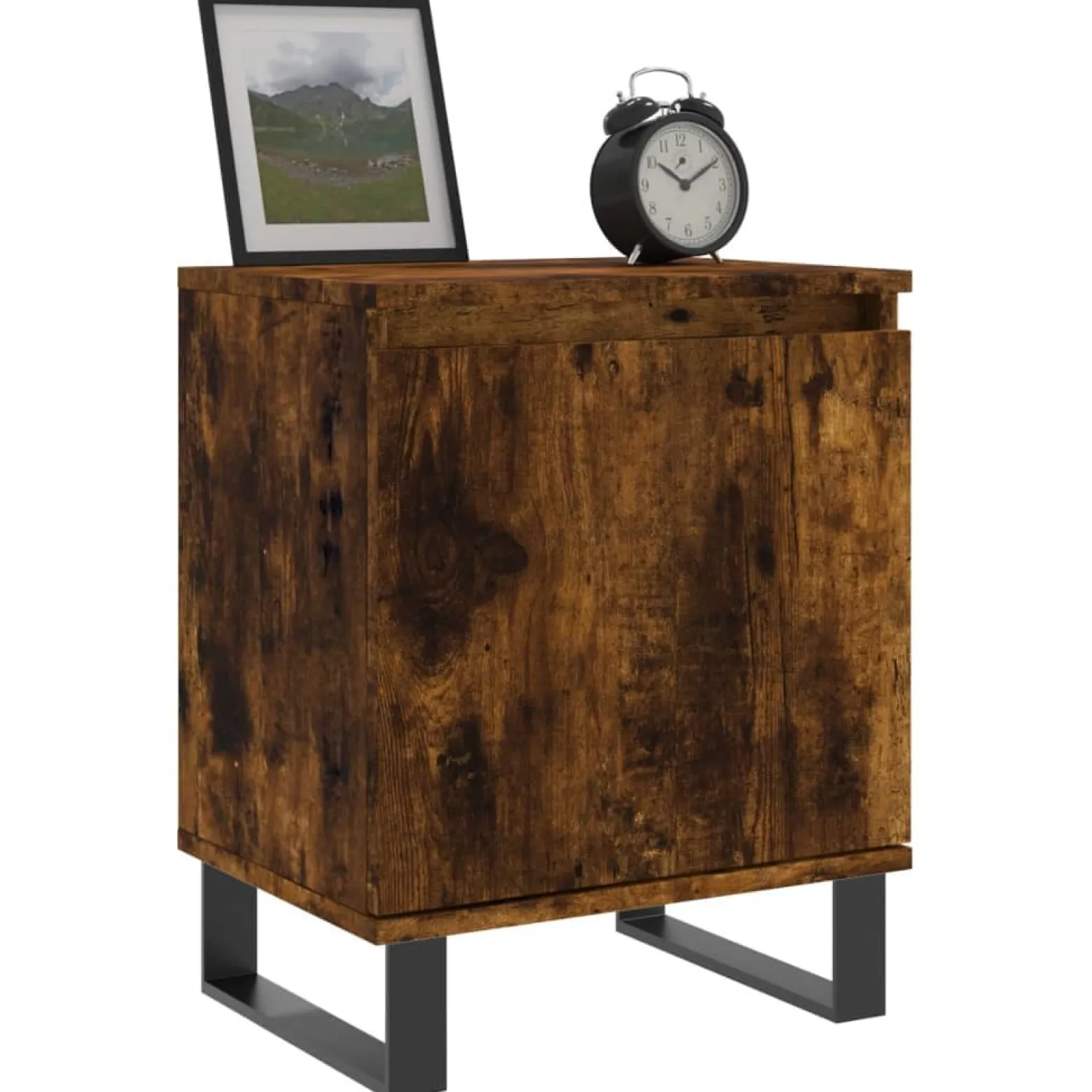 2x Szafka Nocna Stolik Komoda Brązowa z Drzwiami Do Sypialni 40x30x50 cm