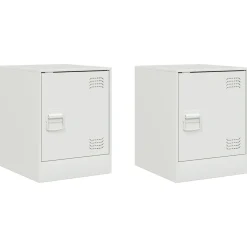 2x Szafka Nocna Stolik Komoda Biała z Drzwiami Do Sypialni 34,5x39x44 cm