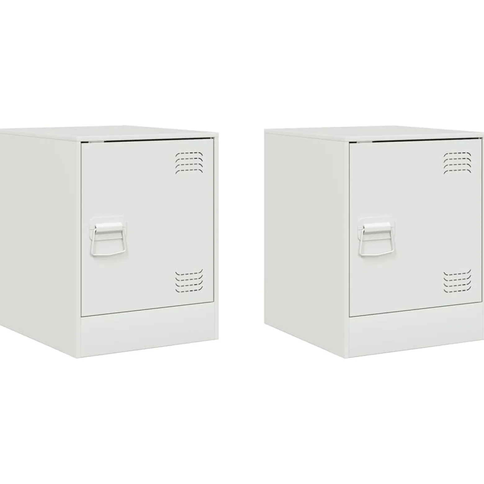 2x Szafka Nocna Stolik Komoda Biała z Drzwiami Do Sypialni 34,5x39x44 cm