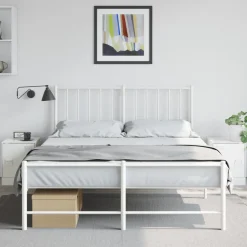 2x Szafka Nocna Stolik Komoda Biała z Drzwiami Do Sypialni 34,5x39x44 cm