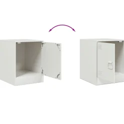 2x Szafka Nocna Stolik Komoda Biała z Drzwiami Do Sypialni 34,5x39x44 cm