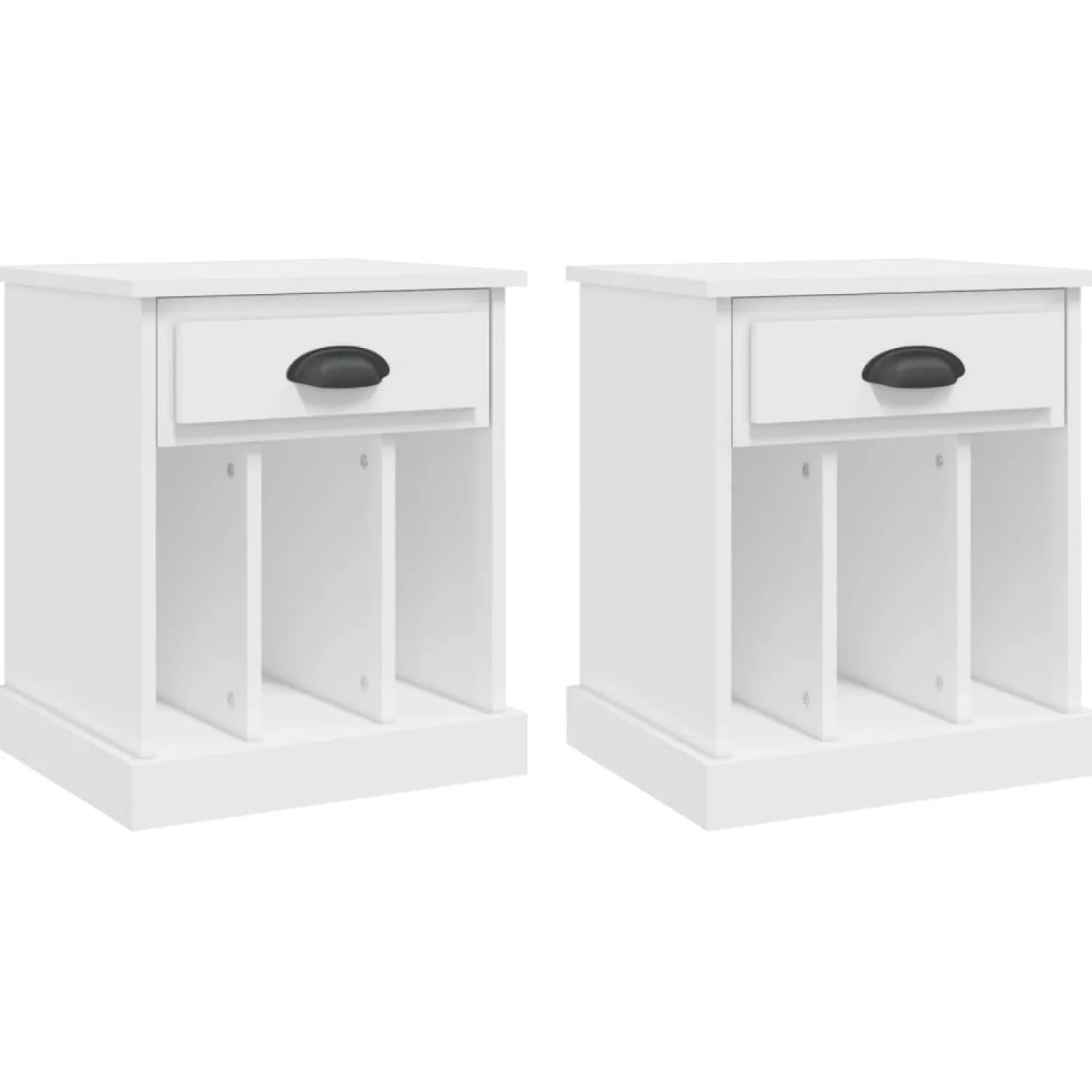 2x Szafka Nocna Stolik Komoda Biała z Szufladą Do Sypialni 43x36x50 cm