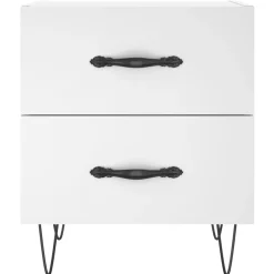 2x Szafka Nocna Stolik Komoda Biała z Szufladą Do Sypialni 40x35x47,5 cm