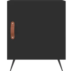 2x Szafka Nocna Stolik Komoda Czarna z Drzwiami Do Sypialni 40x40x50 cm
