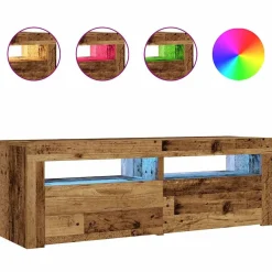2x Szafka Nocna Stolik Komoda Szara z LED Do Sypialni 60x35x40 cm