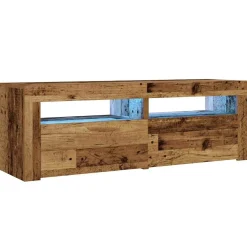 2x Szafka Nocna Stolik Komoda Szara z LED Do Sypialni 60x35x40 cm