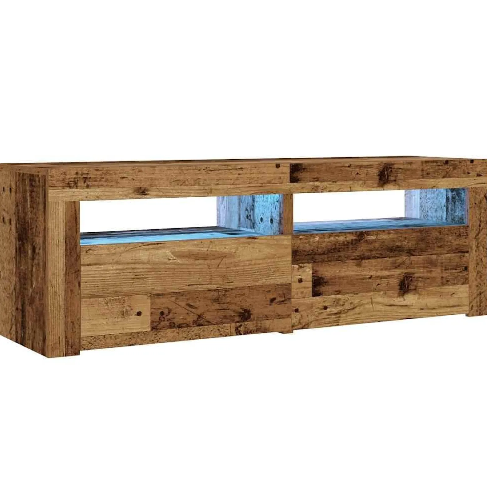 2x Szafka Nocna Stolik Komoda Szara z LED Do Sypialni 60x35x40 cm