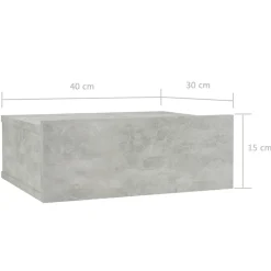 2x Szafka Nocna Stolik Szara z Szufladą Wisząca Do Sypialni 40x30x15 cm