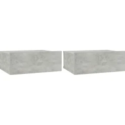 2x Szafka Nocna Stolik Szara z Szufladą Wisząca Do Sypialni 40x30x15 cm