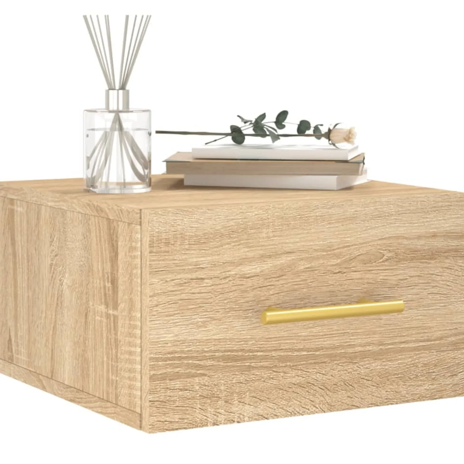 2x Szafka Nocna Wisząca Brąz Komoda Stolik Nocny Do Sypialni 35x35x20 cm