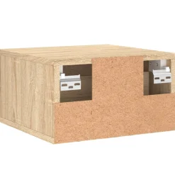 2x Szafka Nocna Wisząca Brąz Komoda Stolik Nocny Do Sypialni 35x35x20 cm