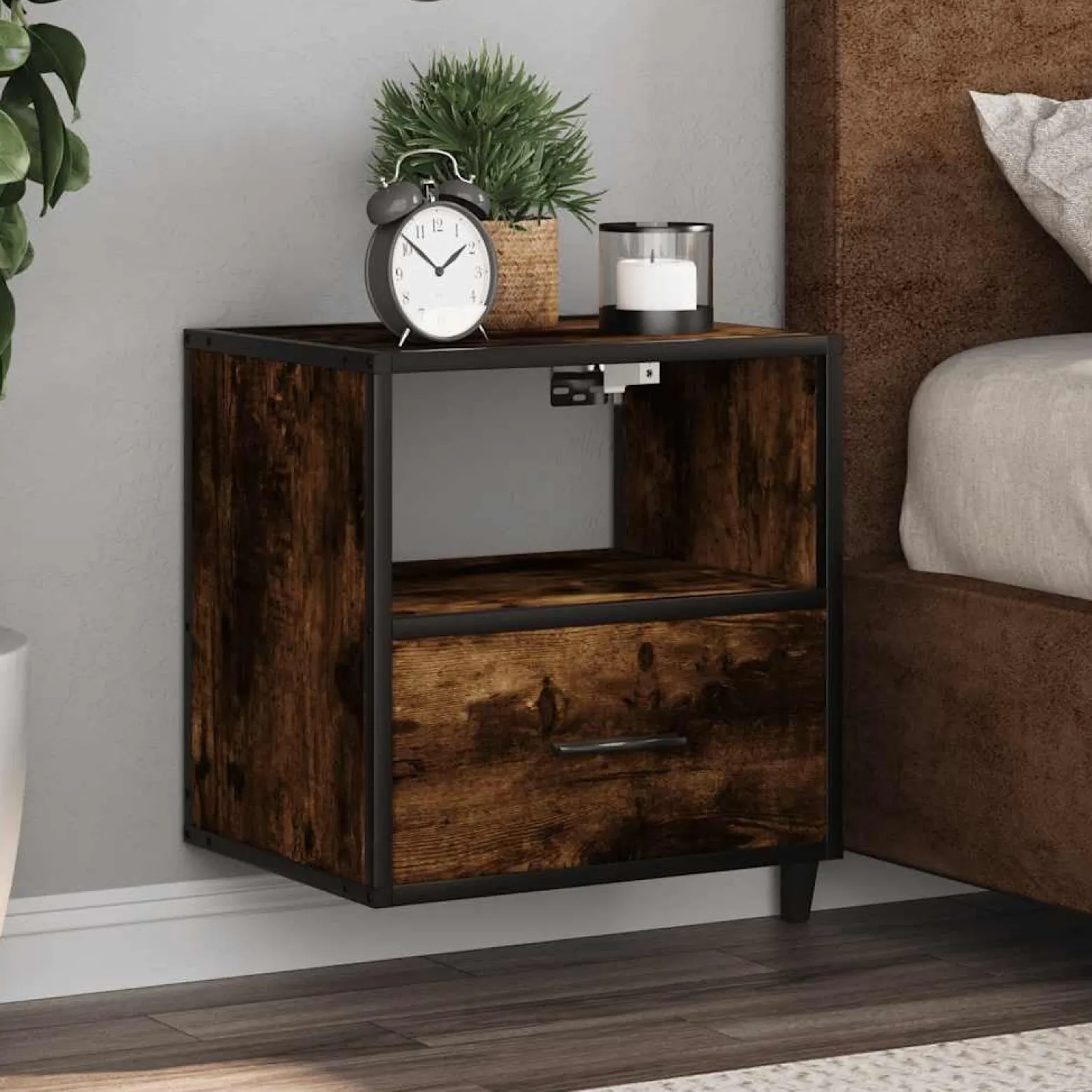 2x Szafka Nocna Wisząca Komoda Stolik Nocny Do Sypialni 40x31x39.5