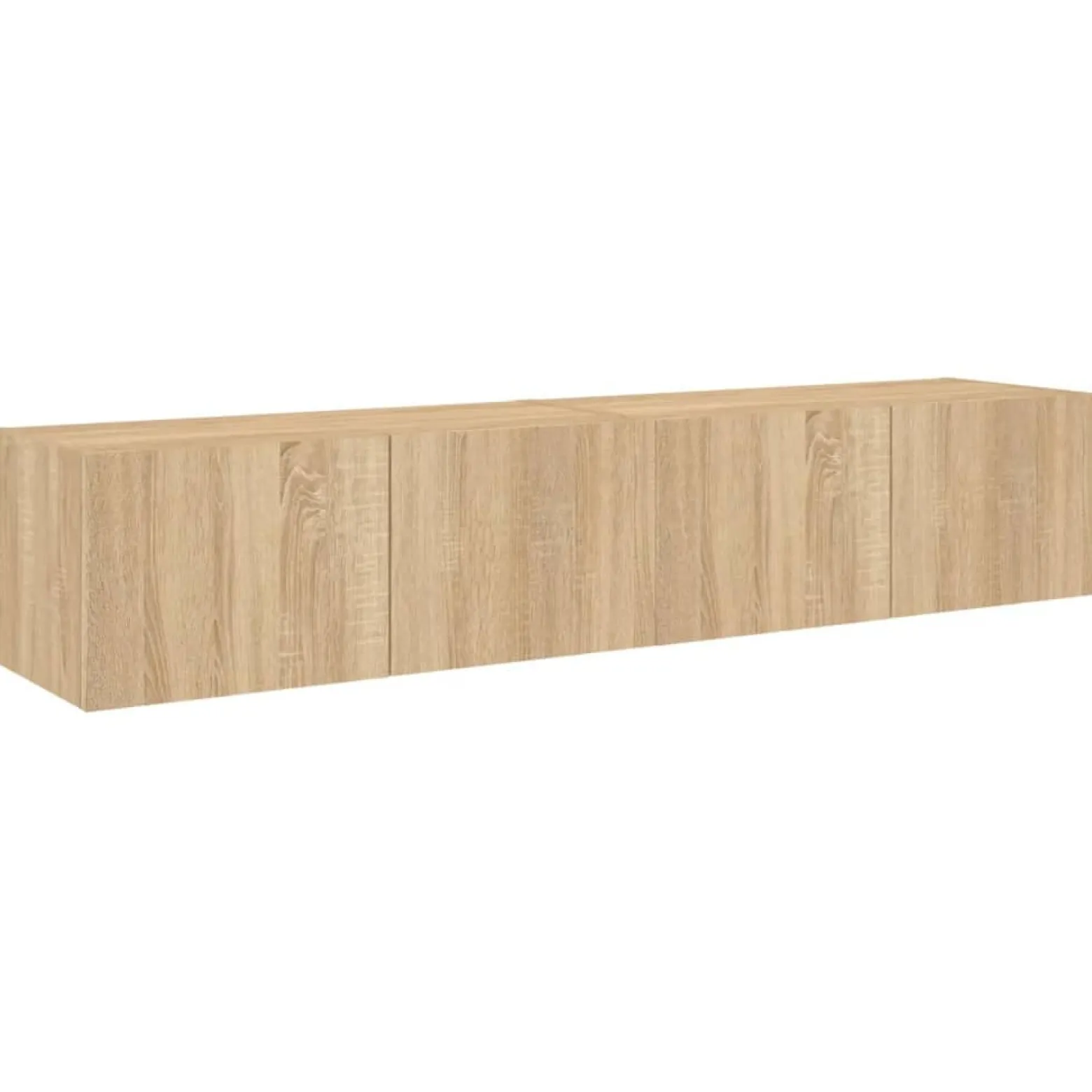 2x Szafka RTV Wisząca Stolik Półka Brązowa LED 80x35x31 cm