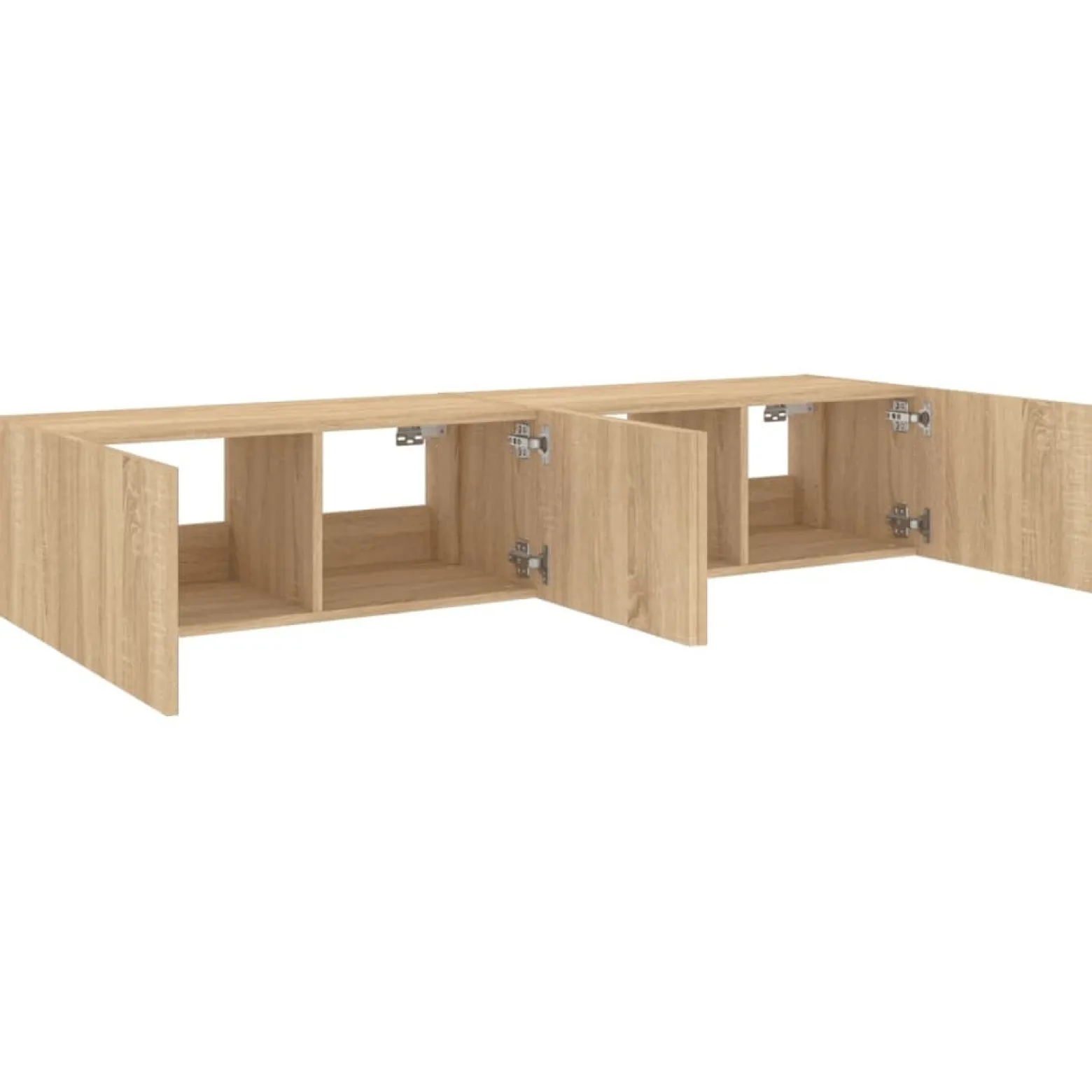 2x Szafka RTV Wisząca Stolik Półka Brązowa LED 80x35x31 cm