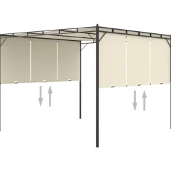 Zadaszenie ogrodowe Kremowy 3 x 3 x 2.25 m Tkanina vidaXL