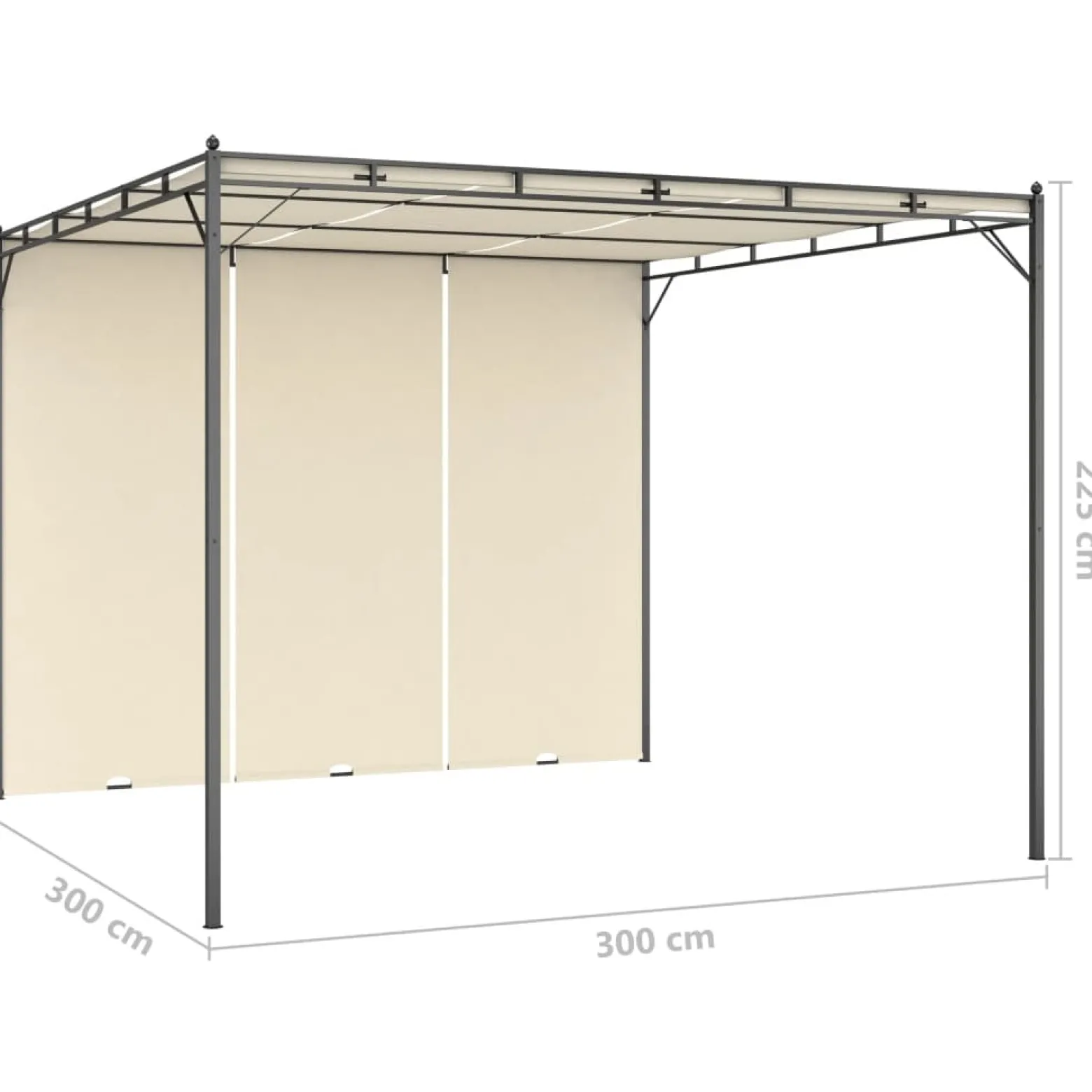 Zadaszenie ogrodowe Kremowy 3 x 3 x 2.25 m Tkanina vidaXL