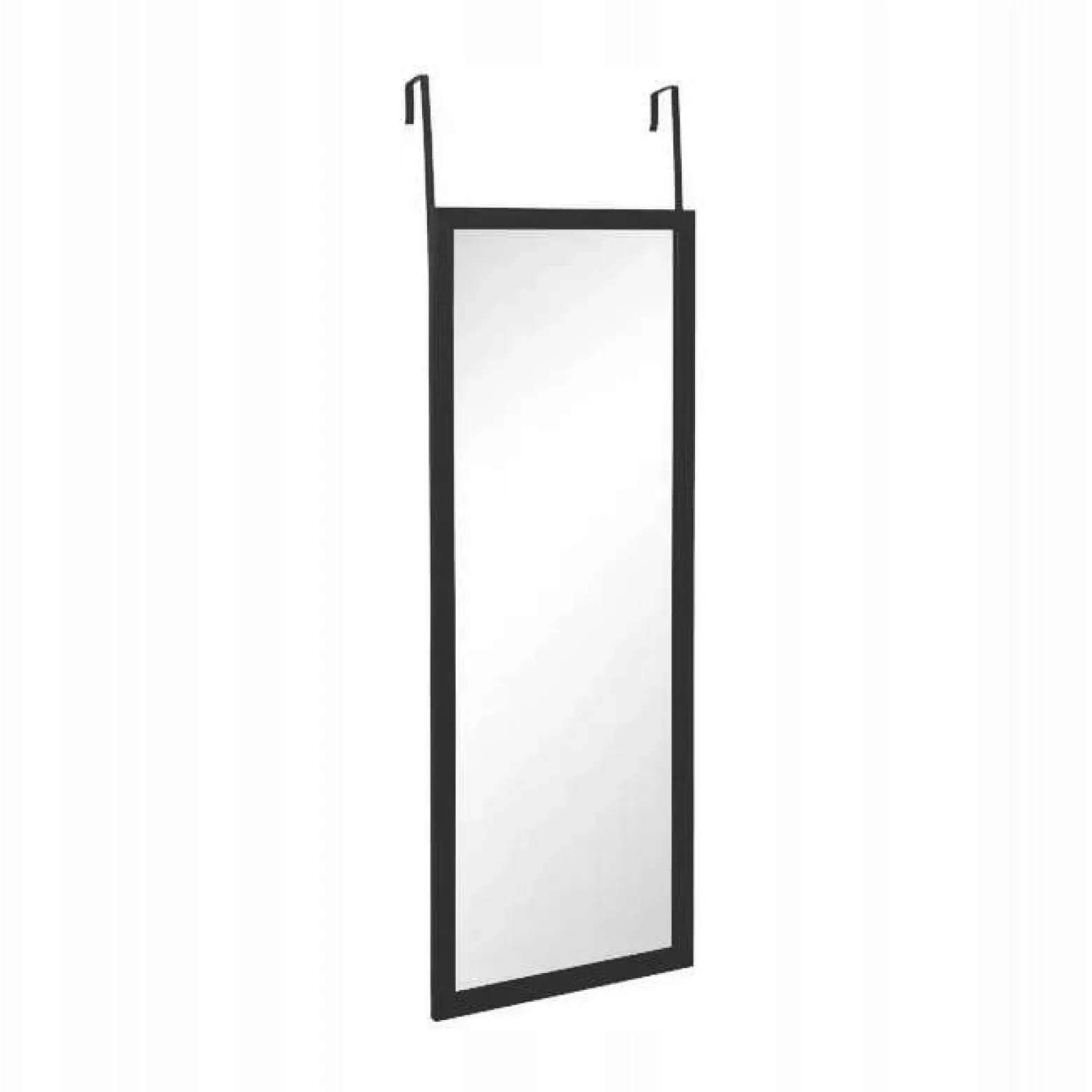 Zawieszane lustro na drzwi czarne 94x34 cm prostokątne bez wiercenia