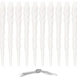 Zawieszka na choinkę sopel 10 szt. 12 cm biały
