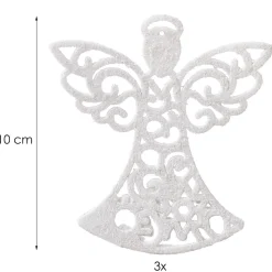 Zawieszki choinkowe białe aniołki na choinkę 10cm 3 szt.