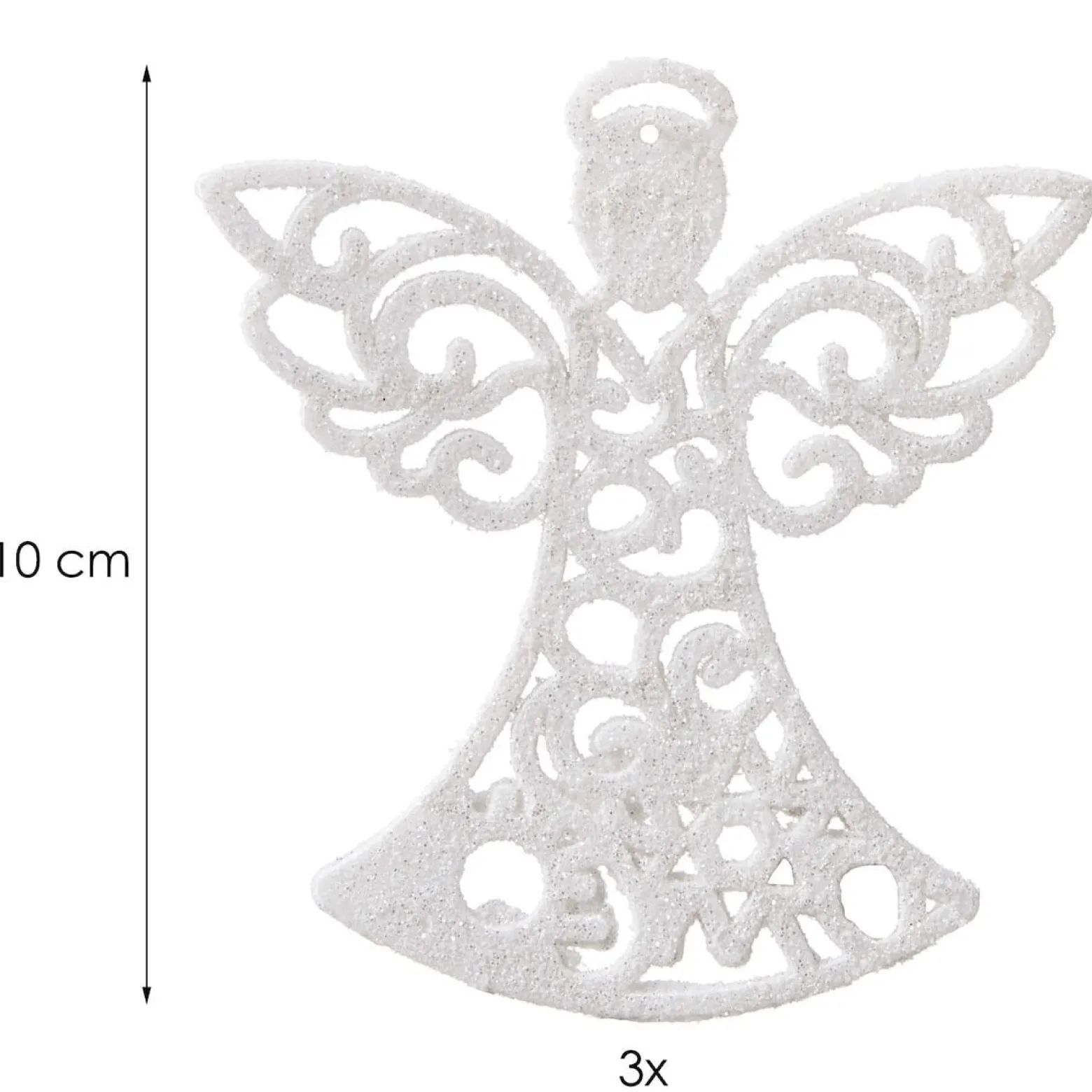 Zawieszki choinkowe białe aniołki na choinkę 10cm 3 szt.