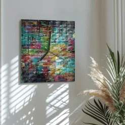 Zegar ścienny 30x30 Cegła dekoracyjny do salonu