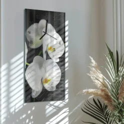 Zegar na ścianę 30x60 Orchidea szklany ścienny
